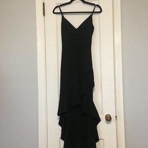 Charlotte Russe Black Asymmetrical Hi-Low Ruffle Dress